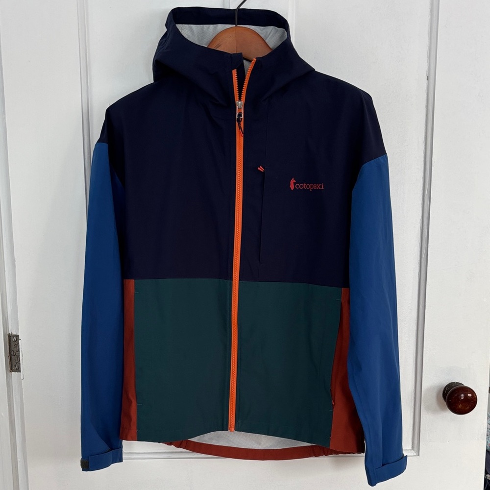 Cotopaxi Men's Colorblock Raincoat - Navy, Teal, Rust